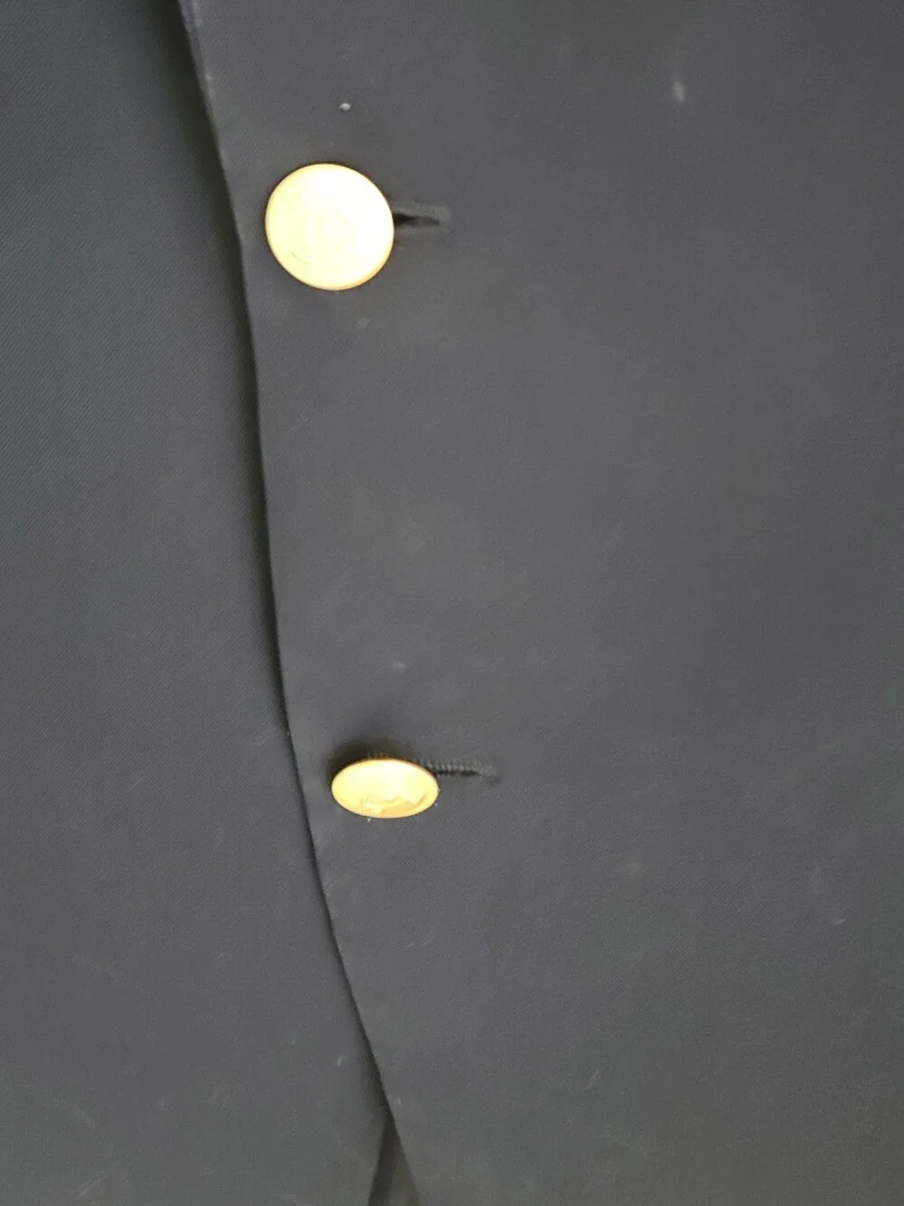 Ralph Lauren 46L Navy Woolmark Blazer/2 brass logo butns single breast/4 @ Cuffs